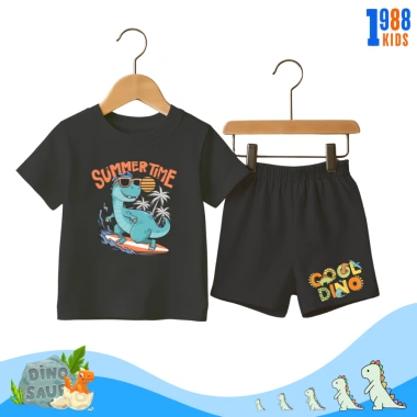 Bộ quần áo cộc tay bé trai thun khủng long vui nhộn, nhiều màu, size 15-40kg, 169k