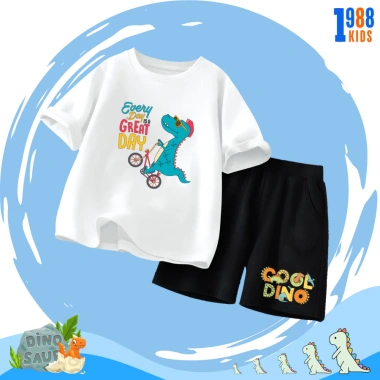 Bộ quần áo cộc tay bé trai thun khủng long vui nhộn, nhiều màu, size 15-40kg, 169k 4 Bộ quần áo cộc tay bé trai thun khủng long vui nhộn, nhiều màu, size 15-40kg, 169k 4
