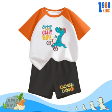 Bộ quần áo cộc tay bé trai thun khủng long vui nhộn, nhiều màu, size 15-40kg, 169k 10 Bộ quần áo cộc tay bé trai thun khủng long vui nhộn, nhiều màu, size 15-40kg, 169k 10