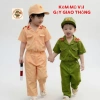 Bộ quần áo công an bé mầm non mẫu mới, mũ vải và gậy - 149.000₫