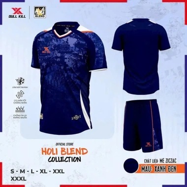 Bộ quần áo đá bóng Dullkill Holi không logo - thoáng mát, thấm hút mồ hôi, 189.000₫