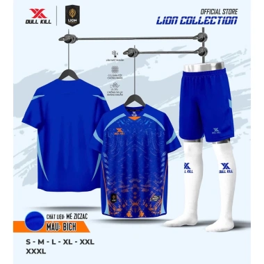 Bộ Quần Áo Đá Bóng Dullkill Lion Chính Hãng, Vải Thoáng Mát Co Giãn 4 Chiều, Giá 196k