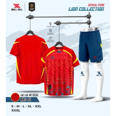 Bộ Quần Áo Đá Bóng Dullkill Lion Chính Hãng, Vải Thoáng Mát Co Giãn 4 Chiều, Giá 196k