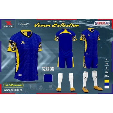Bộ Quần Áo Đá Bóng DullKill Venom Không Logo Vải Mè Cao Cấp Không Nhăn 180k