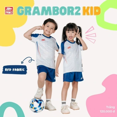 Bộ Quần Áo Đá Bóng Trẻ Em Riki Grambor 2 Thun Co Giãn - Thoải Mãi Vận Động, Giá 170.000 VND