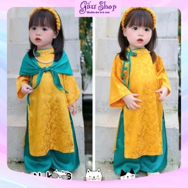 Bộ quần áo dài cách tân Xuân Nhi 4 chi tiết cho bé gái - Giá chỉ 159,900 VNĐ