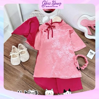 Bộ quần áo dài cách tân Xuân Nhi 4 chi tiết cho bé gái - Giá chỉ 159,900 VNĐ