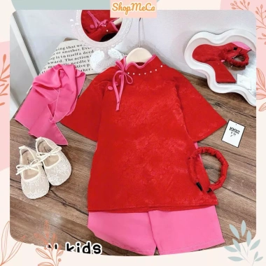 Bộ quần áo dài cách tân Xuân Nhi YN118 bộ 4 món cho bé gái lễ tết Giá 159.900 VND 6