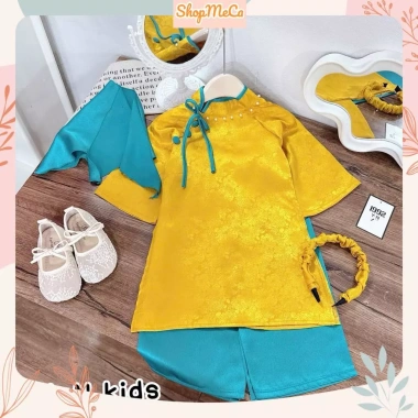 Bộ quần áo dài cách tân Xuân Nhi YN118 bộ 4 món cho bé gái lễ tết Giá 159.900 VND 7