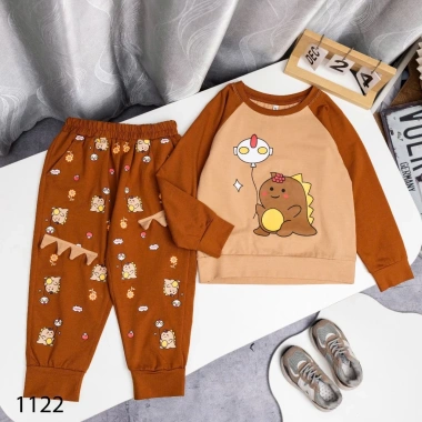 Bộ quần áo dài tay bé trai thu đông 9-24kg, khủng long dễ thương, cotton mềm, 220.500₫ 8