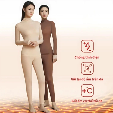 Bộ Quần Áo Giữ Nhiệt SYLINEY Nhật Bản - Chống Tích Điện, Mềm Mịn Cấp Ẩm Da 149.000₫ 8