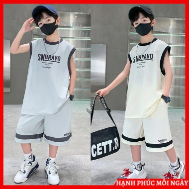 Bộ quần áo hè 3 lỗ tanktop cho bé trai 6-16 tuổi 18-50kg - Giá giảm 79.000đ