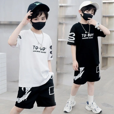Bộ quần áo hè bé trai 6-16 tuổi size 18-50kg, set thể thao áo phông và quần đùi KKB - Giá ưu đãi 95.000đ 6