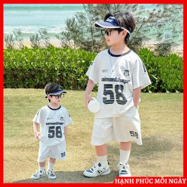 Bộ quần áo hè cộc tay bé trai 6-16 tuổi, size 18-50kg, ngắn tay đi chơi, chỉ 79.000₫