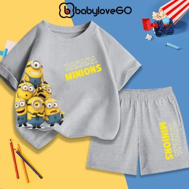 Bộ quần áo Minions BabyloveGO thoáng mát mùa hè cho trẻ 1-10 tuổi, trai & gái 199k 5