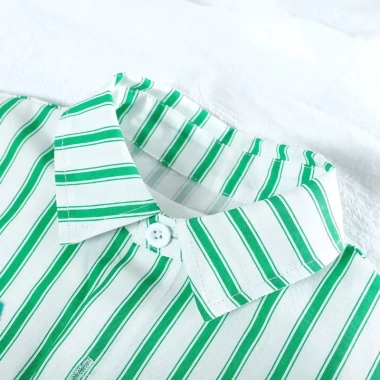 Bộ quần áo mùa hè bé trai - Áo sơ mi sọc ngắn tay và Quần short cotton nguyên chất, sành điệu - Giá ưu đãi 217.958₫ 6