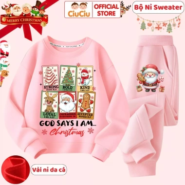 Bộ Quần Áo Nỉ Giáng Sinh cho Bé Trai và Bé Gái - CIUCIU KID, Vải Nỉ Cá Dãn, ấm áp 7