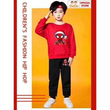 Bộ Quần Áo Nỉ Trai Siêu Nhân Nhện Giáng Sinh Noel - Vải Nỉ Mềm Ấm 296.000₫