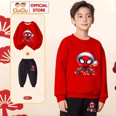 Bộ Quần Áo Nỉ Trai Siêu Nhân Nhện Giáng Sinh Noel - Vải Nỉ Mềm Ấm 296.000₫