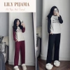 Bộ quần áo nữ dài tay phối màu raglan, form rộng thoải mái, giá chỉ 198.900đ
