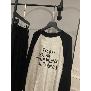 Bộ quần áo nữ dài tay phối màu raglan, form rộng thoải mái, giá chỉ 198.900đ 10