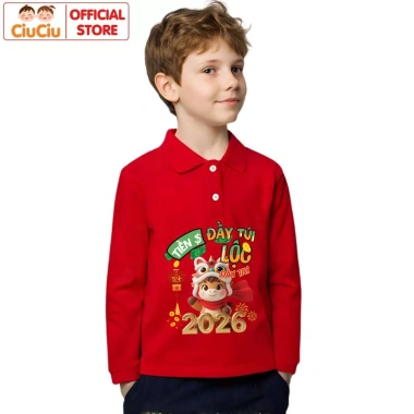 Bộ Quần Áo Polo Dài Tay Tết Bính Ngọ 2.026 cho Bé Trai & Bé Gái - CIUCIU KID - Giá 207.000 VND 5 Bộ Quần Áo Polo Dài Tay Tết Bính Ngọ 2.026 cho Bé Trai & Bé Gái - CIUCIU KID - Giá 207.000 VND 5