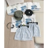 Bộ Quần Áo Sát Nách Bé Trai TRALALERO Quần Sọc Caro Xanh Lên Dáng Chất Giá 155k 7
