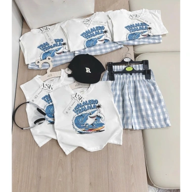 Bộ Quần Áo Sát Nách Bé Trai TRALALERO Quần Sọc Caro Xanh Lên Dáng Chất Giá 155k 9 Bộ Quần Áo Sát Nách Bé Trai TRALALERO Quần Sọc Caro Xanh Lên Dáng Chất Giá 155k 9