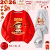 Bộ Quần Áo Tết Bính Ngọ 2.026 Cho Bé Trai & Bé Gái - CIUCIU KID Vải Nỉ Da Cá Mềm Ấm, Giữ Nhiệt, Giá Ưu Đãi 296k