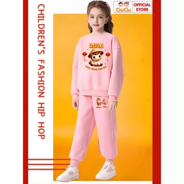 Bộ Quần Áo Tết Bính Ngọ 2.026 Cho Bé Trai & Bé Gái - CIUCIU KID Vải Nỉ Da Cá Mềm Ấm, Giữ Nhiệt, Giá Ưu Đãi 296k 9