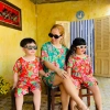 Bộ quần áo tết hoa lá cành công phượng và khăn trải bàn đỏ, set cặp đôi gia đình K1 giá ưu đãi 68.000 VND 4