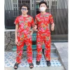 Bộ quần áo tết hoa lá cành công phượng và khăn trải bàn đỏ, set cặp đôi gia đình K1 giá ưu đãi 68.000 VND 10