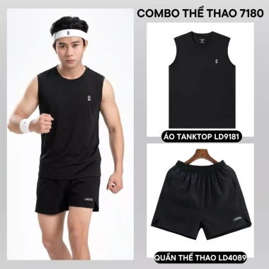 Bộ quần áo thể thao nam co giãn LADOS-7.147 áo tanktop và quần thun 3 lỗ tập gym chạy bộ, giảm còn 199.000₫