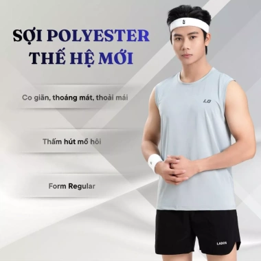 Bộ quần áo thể thao nam co giãn LADOS-7.147 áo tanktop và quần thun 3 lỗ tập gym chạy bộ, giảm còn 199.000₫