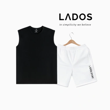 Bộ quần áo thể thao nam LADOS-7.002 cotton co giãn - Áo tanktop và quần thun, phù hợp tập gym chạy bộ, giảm giá 222k
