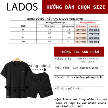 Bộ quần áo thể thao nam LADOS 7.005 - thoáng mát, co giãn, năng động, giá 190.000đ