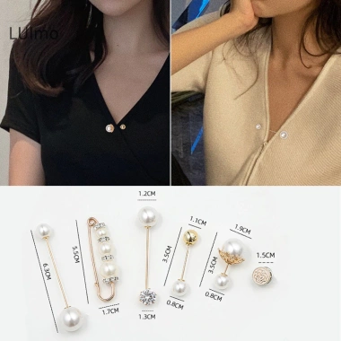 Bộ Quần Áo Thổ Cẩm Nữ Điều Chỉnh Eo Ngọc Trai Áo Len Đầm Trâm Cài Huy Hiệu DIY SBS 5