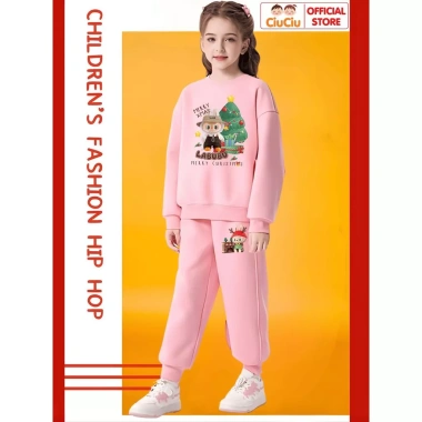 Bộ quần áo thu đông Nỉ Da Cá Labubu Noel cho bé trai & bé gái vải co dãn ấm 9