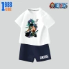 Bộ quần áo thun cotton mùa hè cho bé trai Anime One Piece – Cộc mát, in sắc nét, Mã 04, giảm còn 169k 2