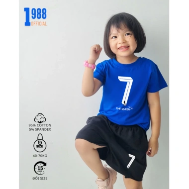 Bộ quần áo thun in The Queen cho bé gái 15-38kg, cotton thoáng mát, giảm còn 169k