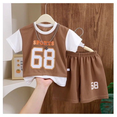 Bộ quần ngắn tay và quần ngắn trẻ em áo rộng thể thao, mặc thường ngày ngoài trời – Giá chỉ 162.486 VND 8
