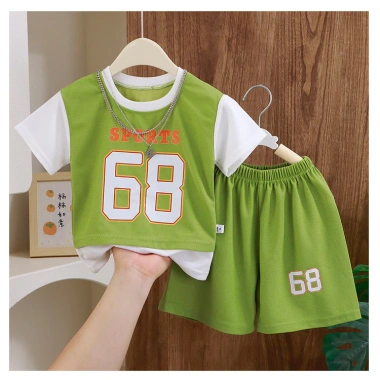 Bộ quần ngắn tay và quần ngắn trẻ em áo rộng thể thao, mặc thường ngày ngoài trời – Giá chỉ 162.486 VND 9