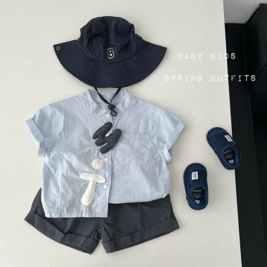 Bộ quần short áo sơ mi rộng cho bé 1-5Y - Hai mảnh mát mẻ mùa hè, giảm giá 266k 2