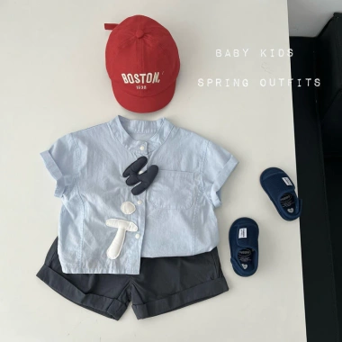 Bộ quần short áo sơ mi rộng cho bé 1-5Y - Hai mảnh mát mẻ mùa hè, giảm giá 266k 4