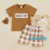 Bộ quần short bé trai Aqua-Baby áo thun thêu tay và short kẻ sọc mùa hè giá ưu đãi 7