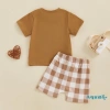 Bộ quần short bé trai Aqua-Baby áo thun thêu tay và short kẻ sọc mùa hè giá ưu đãi 9