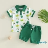 Bộ quần short trẻ em Aqua áo sơ mi ngắn tay bóng chày golf 2 mảnh mùa hè 3