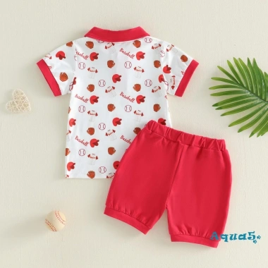 Bộ quần short trẻ em Aqua áo sơ mi ngắn tay bóng chày golf 2 mảnh mùa hè 5 Bộ quần short trẻ em Aqua áo sơ mi ngắn tay bóng chày golf 2 mảnh mùa hè 5