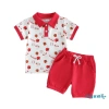 Bộ quần short trẻ em Aqua áo sơ mi ngắn tay bóng chày golf 2 mảnh mùa hè 10