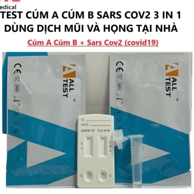Bộ Que Test 3 Chỉ Số CÚM A + CÚM B + COVID + SART2 Hô Hấp Cấp - Hàng Chính Hãng, Giá 49.000 VNĐ